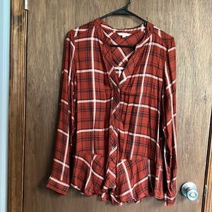 Stitchfix- reCreation - lightweight flannel - Medium - Burnt Orange